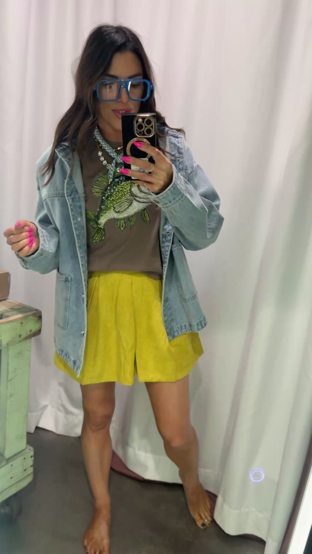 Faux Rhinestone Bass Fishing T shirt