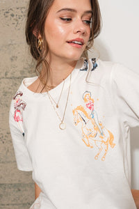 Western Lady Mom Crop Tee