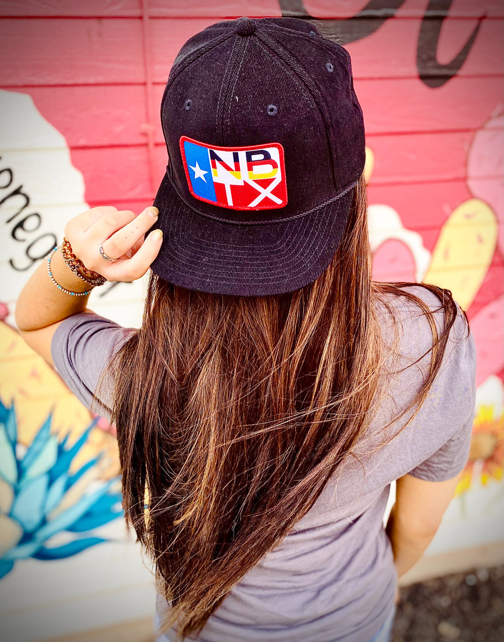 black corduroy NBTX hat