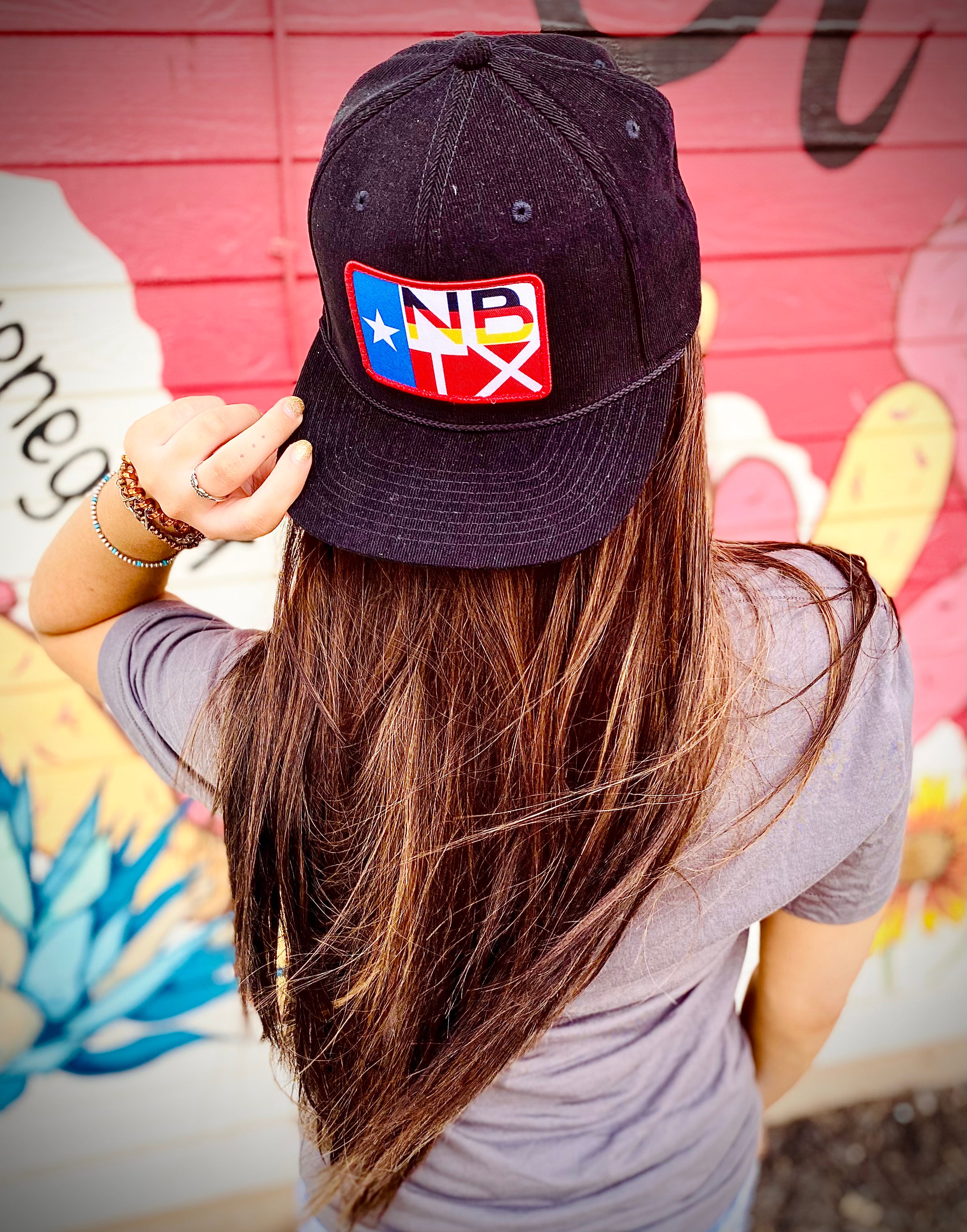 black corduroy NBTX hat